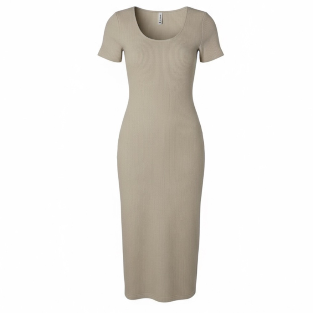 Ilana Kohn Ribbed Lisa Dress‎ Size 2 Cream Beige S/M